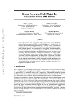 Beyond Accuracy: EcoL2 Metric for Sustainable Neural PDE Solvers
