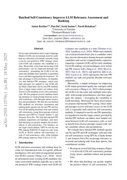 Batched Self-Consistency Improves LLM Relevance Assessment and Ranking