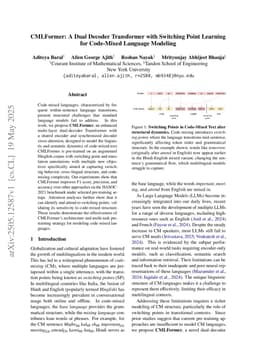 CMLFormer: A Dual Decoder Transformer with Switching Point Learning for Code-Mixed Language Modeling