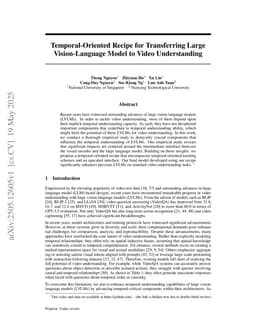 Temporal-Oriented Recipe for Transferring Large Vision-Language Model to Video Understanding