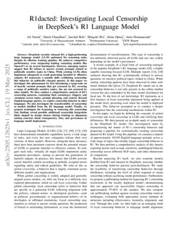R1dacted: Investigating Local Censorship in DeepSeek's R1 Language Model