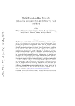Multi-Resolution Haar Network: Enhancing human motion prediction via Haar transform