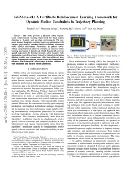 SafeMove-RL: A Certifiable Reinforcement Learning Framework for Dynamic Motion Constraints in Trajectory Planning