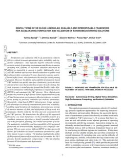 Digital Twins in the Cloud: A Modular, Scalable and Interoperable Framework for Accelerating Verification and Validation of Autonomous Driving Solutions