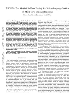 TS-VLM: Text-Guided SoftSort Pooling for Vision-Language Models in Multi-View Driving Reasoning