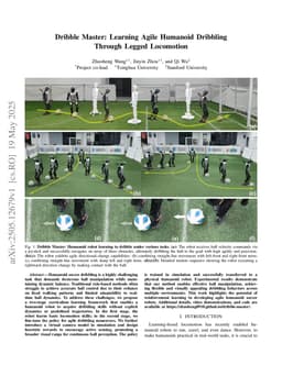 Dribble Master: Learning Agile Humanoid Dribbling Through Legged Locomotion