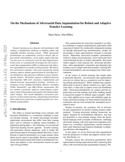 On the Mechanisms of Adversarial Data Augmentation for Robust and Adaptive Transfer Learning