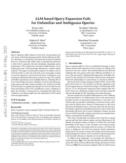 LLM-based Query Expansion Fails for Unfamiliar and Ambiguous Queries