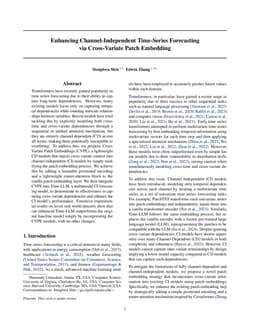 Enhancing Channel-Independent Time Series Forecasting via Cross-Variate Patch Embedding