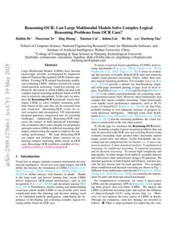 Reasoning-OCR: Can Large Multimodal Models Solve Complex Logical Reasoning Problems from OCR Cues?