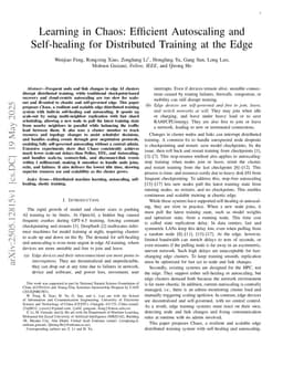 Learning in Chaos: Efficient Autoscaling and Self-healing for Distributed Training at the Edge