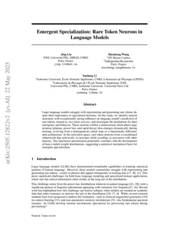 Emergent Specialization: Rare Token Neurons in Language Models