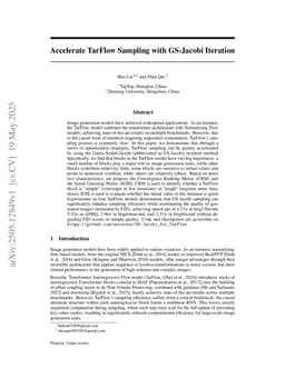 Accelerate TarFlow Sampling with GS-Jacobi Iteration