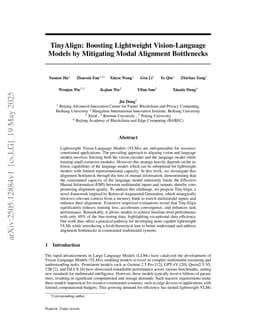 TinyAlign: Boosting Lightweight Vision-Language Models by Mitigating Modal Alignment Bottlenecks