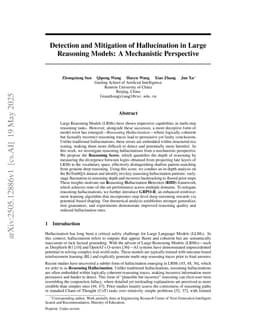 Detection and Mitigation of Hallucination in Large Reasoning Models: A Mechanistic Perspective