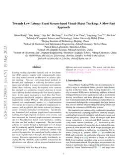 Towards Low-Latency Event Stream-based Visual Object Tracking: A Slow-Fast Approach