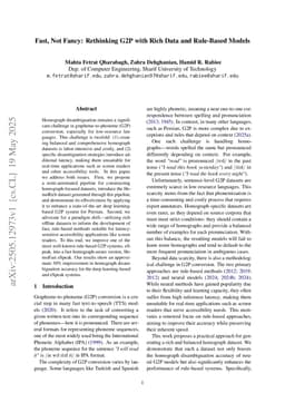 Fast, Not Fancy: Rethinking G2P with Rich Data and Rule-Based Models