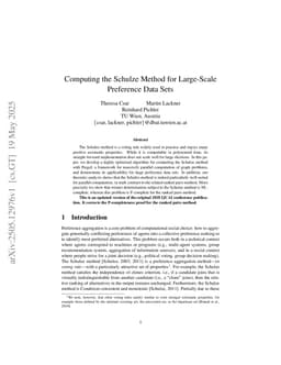 Computing the Schulze Method for Large-Scale Preference Data Sets