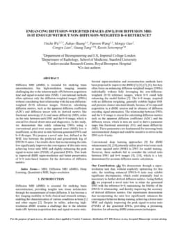 Enhancing Diffusion-Weighted Images (DWI) for Diffusion MRI: Is it Enough without Non-Diffusion-Weighted B=0 Reference?