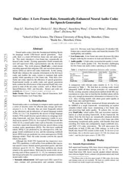 DualCodec: A Low-Frame-Rate, Semantically-Enhanced Neural Audio Codec for Speech Generation