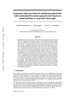 Automatic mixed precision for optimizing gained time with constrained loss mean-squared-error based on model partition to sequential sub-graphs