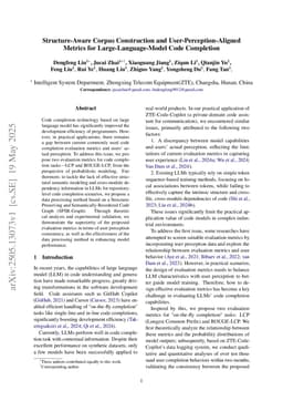 Structure-Aware Corpus Construction and User-Perception-Aligned Metrics for Large-Language-Model Code Completion