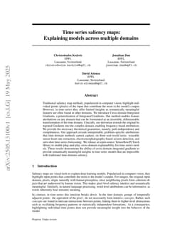 Time series saliency maps: explaining models across multiple domains