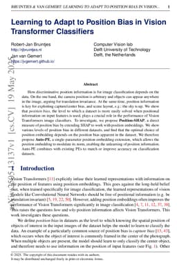 Learning to Adapt to Position Bias in Vision Transformer Classifiers