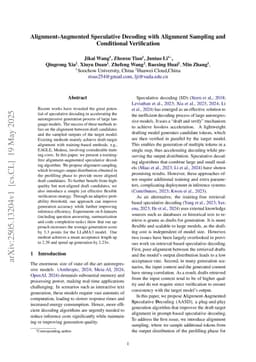 Alignment-Augmented Speculative Decoding with Alignment Sampling and Conditional Verification
