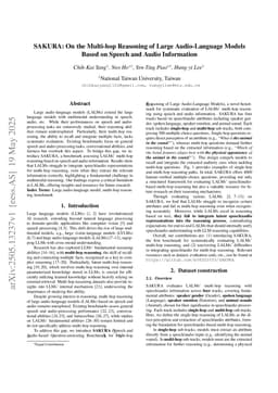 SAKURA: On the Multi-hop Reasoning of Large Audio-Language Models Based on Speech and Audio Information