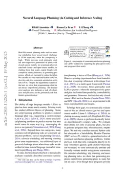 Natural Language Planning via Coding and Inference Scaling