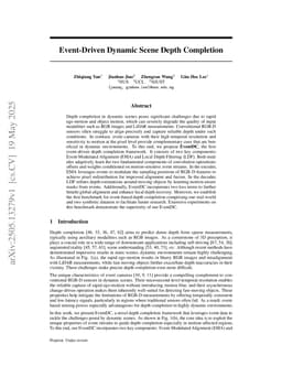 Event-Driven Dynamic Scene Depth Completion