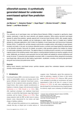 eStonefish-scenes: A synthetically generated dataset for underwater event-based optical flow prediction tasks