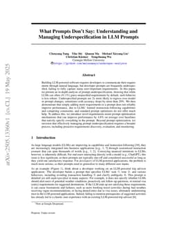 What Prompts Don't Say: Understanding and Managing Underspecification in LLM Prompts