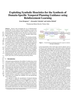 Exploiting Symbolic Heuristics for the Synthesis of Domain-Specific Temporal Planning Guidance using Reinforcement Learning