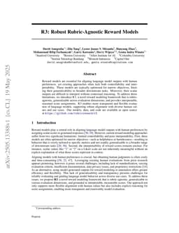 R3: Robust Rubric-Agnostic Reward Models