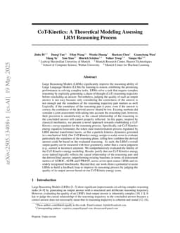 CoT-Kinetics: A Theoretical Modeling Assessing LRM Reasoning Process