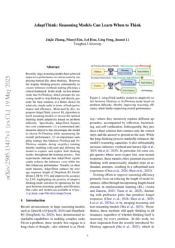 AdaptThink: Reasoning Models Can Learn When to Think