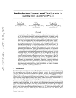 Recollection from Pensieve: Novel View Synthesis via Learning from Uncalibrated Videos