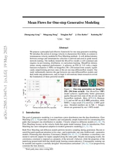 Mean Flows for One-step Generative Modeling