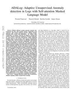 ADALog: Adaptive Unsupervised Anomaly detection in Logs with Self-attention Masked Language Model