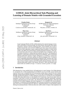 LODGE: Joint Hierarchical Task Planning and Learning of Domain Models with Grounded Execution