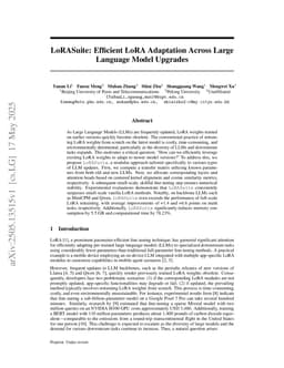 LoRASuite: Efficient LoRA Adaptation Across Large Language Model Upgrades