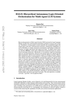 HALO: Hierarchical Autonomous Logic-Oriented Orchestration for Multi-Agent LLM Systems