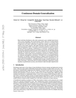 Continuous Domain Generalization