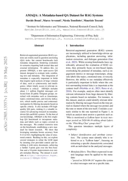 AMAQA: A Metadata-based QA Dataset for RAG Systems