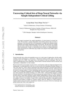 Uncovering Critical Sets of Deep Neural Networks via Sample-Independent Critical Lifting