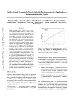 Guided Search Strategies in Non-Serializable Environments with Applications to Software Engineering Agents