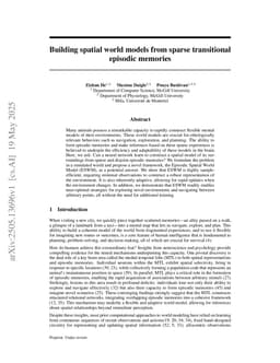 Building spatial world models from sparse transitional episodic memories