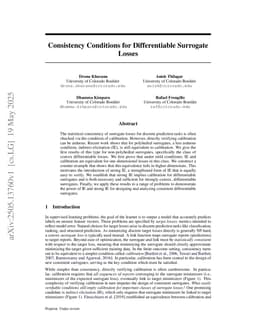 Consistency Conditions for Differentiable Surrogate Losses